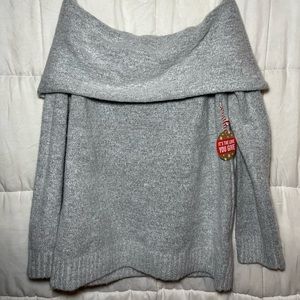 Forever 21+ Grey Off The Shoulder Sweater